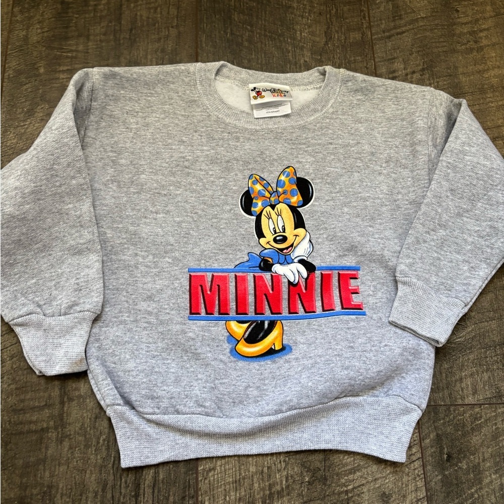 Vintage Walt Disney Kids Gray Minnie Mouse Sweatshirt
